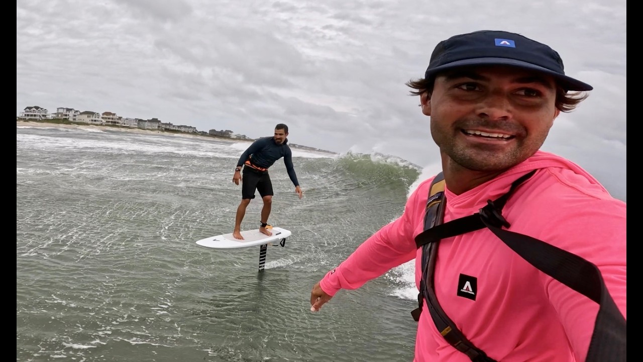 Downwind Foiling an Outer Banks Nor'easter Storm