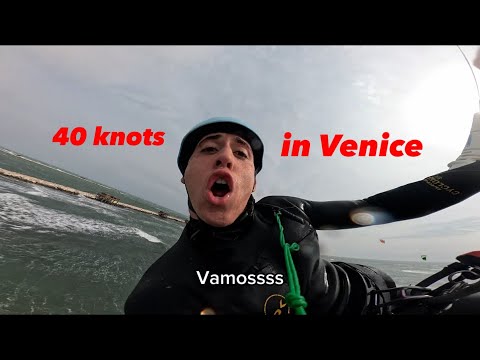 STRONG wind in VENICE??? #jvlog #venice #kitesurfing 